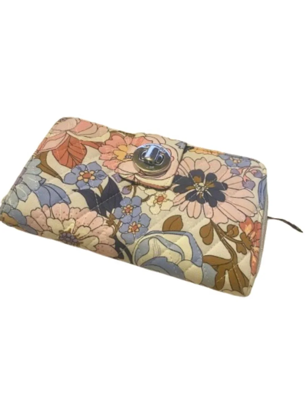 Vera Bradley Aloha Blooms Turnlock Wallet Zip Around RFID Protected NWOT